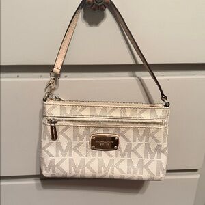 Michael Kors Beige Monogram Wristlet